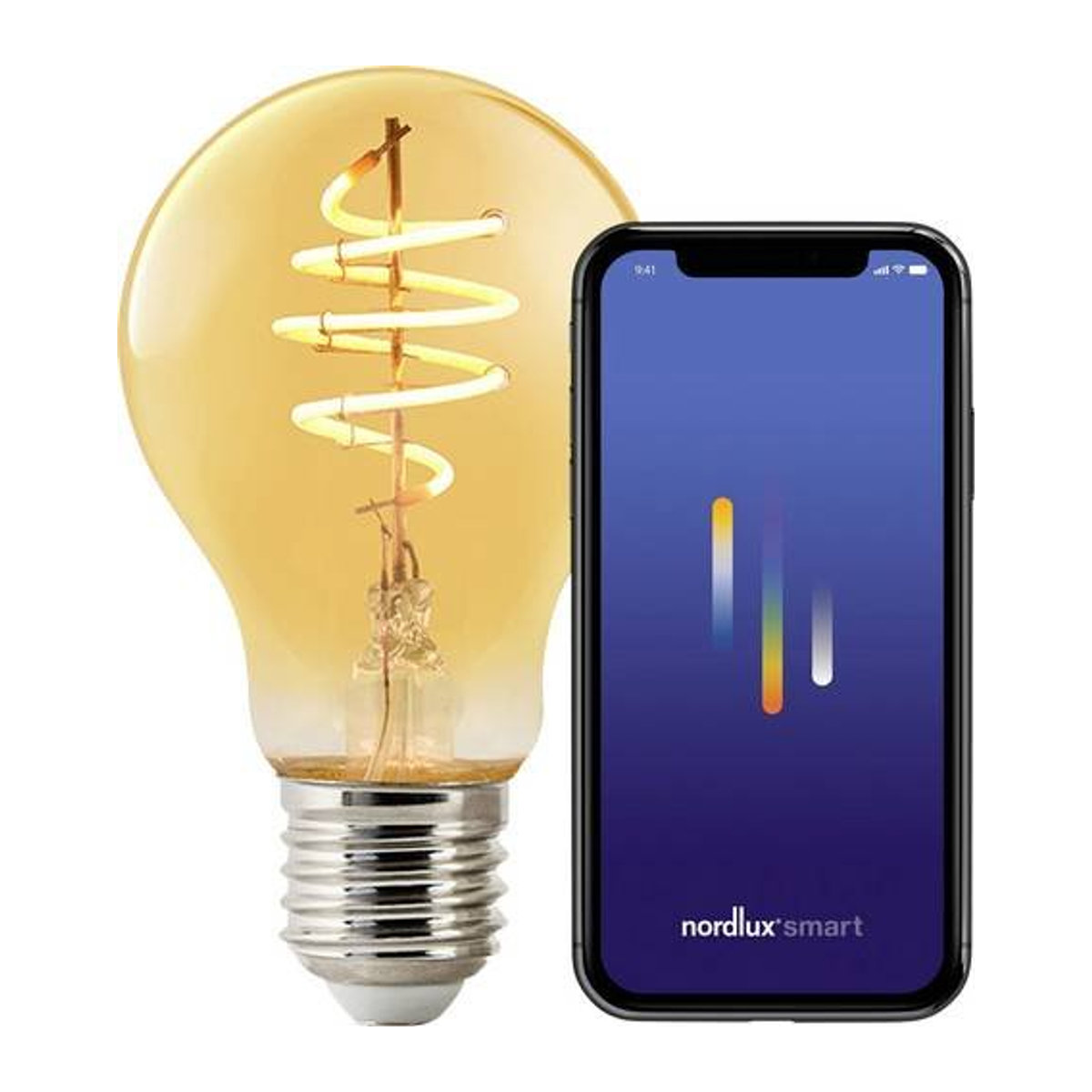 Nordlux Smart-Lampe E27 dimmbar warmweiß Bernsteinfarbe - Bild 1