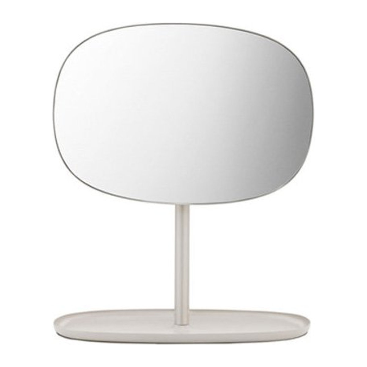 Normann Copenhagen Flip Spiegel rund mit Kippfunktion und Ablage in Beige und Weiß - Bild 1