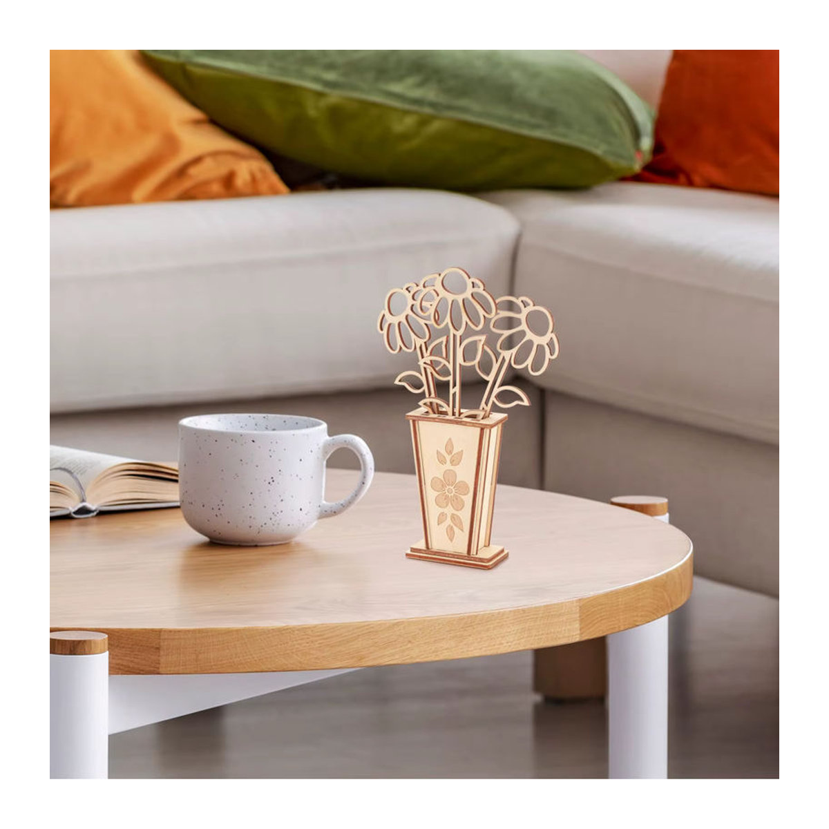 NOTIONSLAND 3D Holz Blumenstrauß Puzzle Karte in Braun als DIY Geschenk und Dekoration - Bild 2