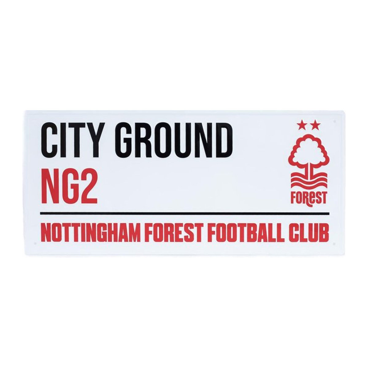 Nottingham Forest FC City Ground Straßenschild aus Metall in Rot/Weiß, B: 40 cm, H: 18 cm - Bild 1
