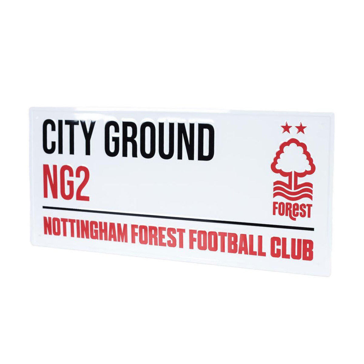 Nottingham Forest FC City Ground Straßenschild aus Metall in Rot/Weiß, B: 40 cm, H: 18 cm - Bild 2
