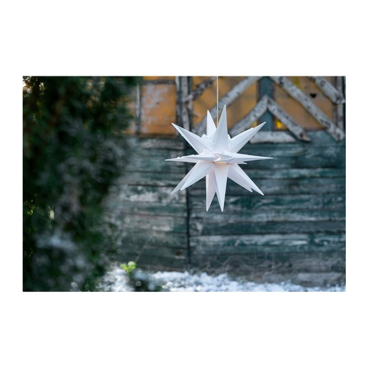 Novaliv LED Weihnachtsstern 3D Dekostern mit 18 Zacken in Weiss für AUSSEN, Durchmesser: 25 cm - Bild 1