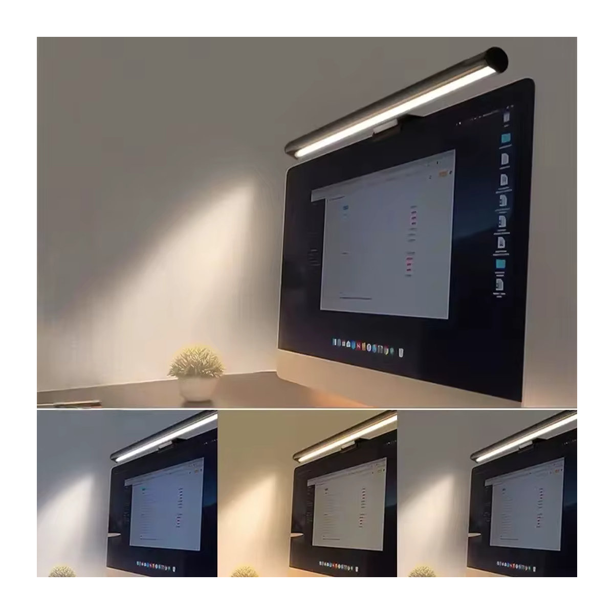 NOVEYEE Hängende Schreibtischlampe mit LED-Monitorleuchte in minimalistischem Design mit stufenlosem Dimmen für Arbeit - Bild 3