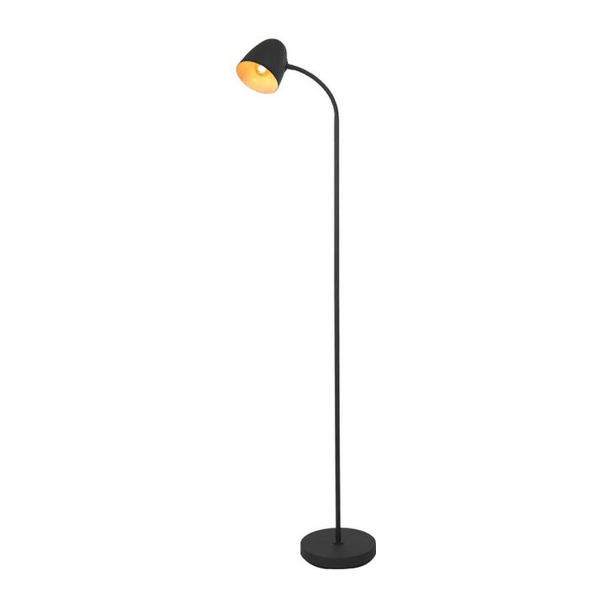 Nowa Stehleuchte Schwarz Metall Modern Minimalistisch H: 145 cm, B: 37 cm, T: 25 cm, E14 Leseleuchte - Bild 1