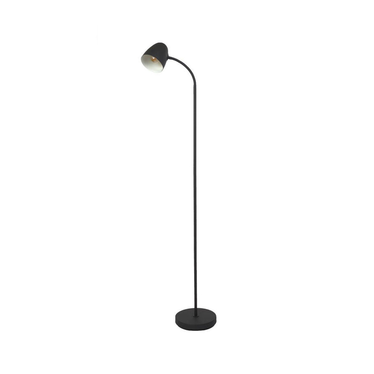 Nowa Stehleuchte Schwarz Metall Modern Minimalistisch H: 145 cm, B: 37 cm, T: 25 cm, E14 Leseleuchte - Bild 2