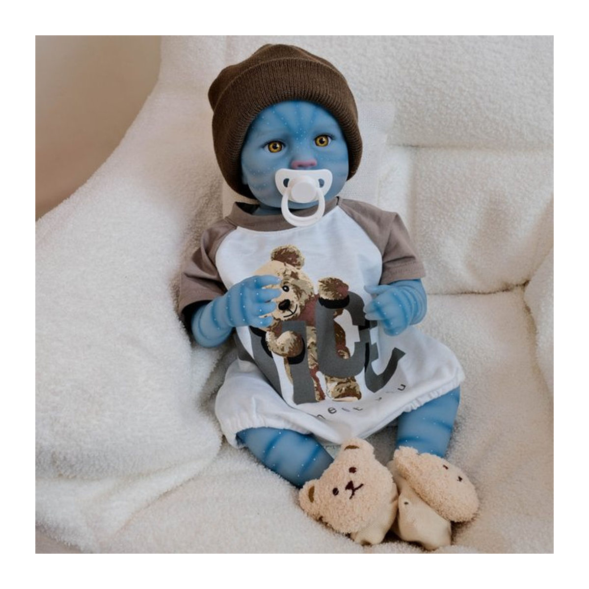 NPK Lou Wach-Puppe 19 Zoll – Handgefertigte, lebensechte Ganzkörper-Babypuppe für Kinder in Mehrfarbig - Bild 1