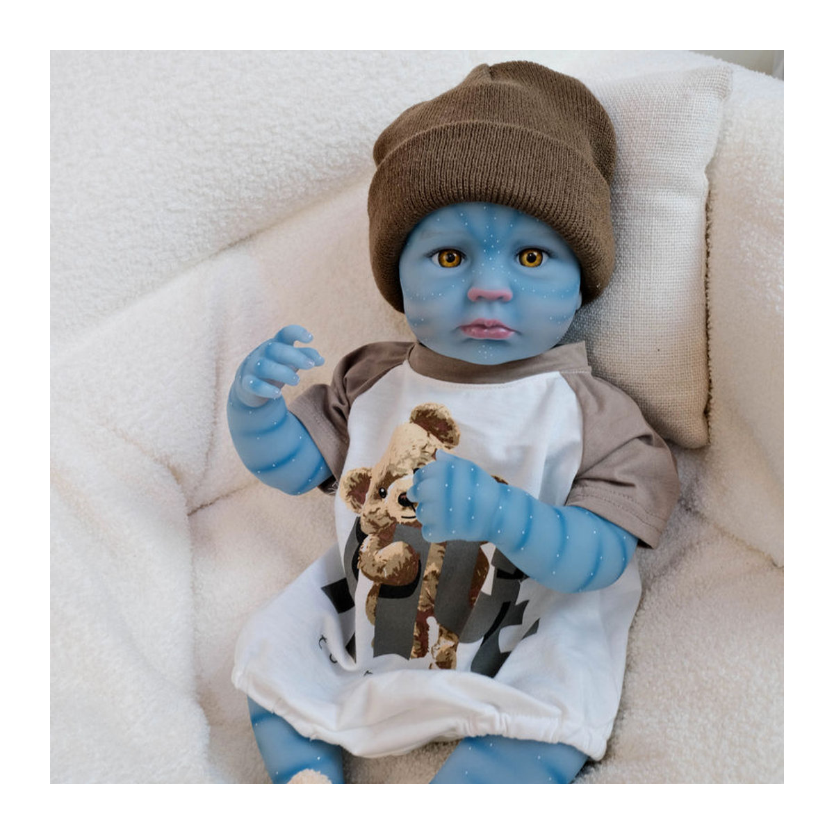 NPK Lou Wach-Puppe 19 Zoll – Handgefertigte, lebensechte Ganzkörper-Babypuppe für Kinder in Mehrfarbig - Bild 3