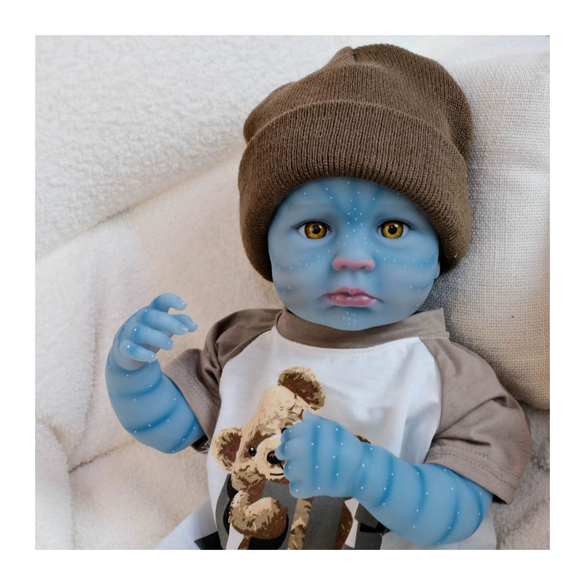 NPK Lou Wach-Puppe 19 Zoll – Handgefertigte, lebensechte Ganzkörper-Babypuppe für Kinder in Mehrfarbig - Bild 5
