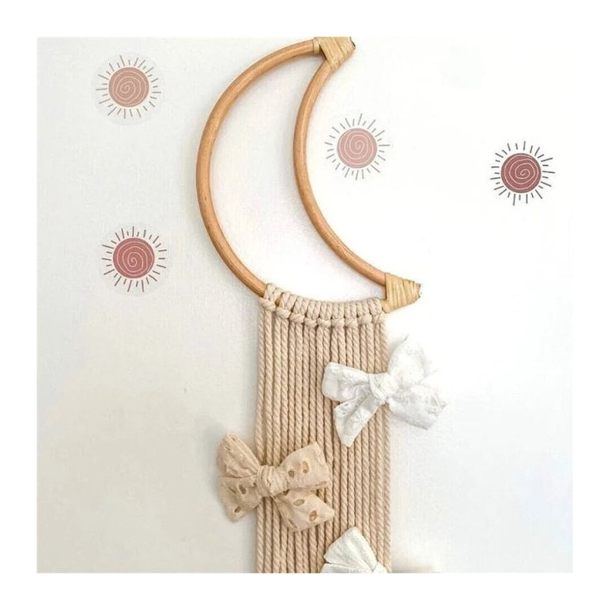 Ns Nordic Schmuckorganizer aus Rattan in Beige als hängende Dekoration im skandinavischen Design - Bild 1