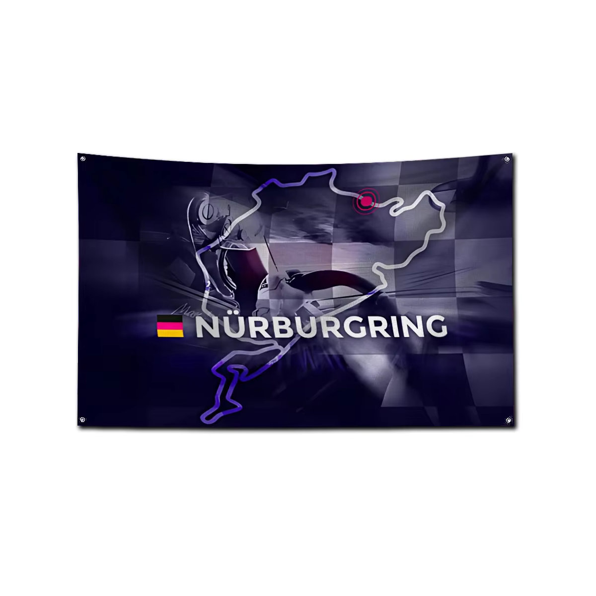 Nürburgring Flagge als Wandkunst und Außendekoration, mehrfarbig, B/H: 91,44 x 91,44 cm - Bild 2