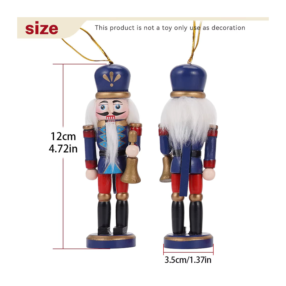 Nussknacker American Honor Guard Holzfigur als Weihnachtsbaum Ornament, mehrfarbig, Höhe: 13 cm - Bild 2