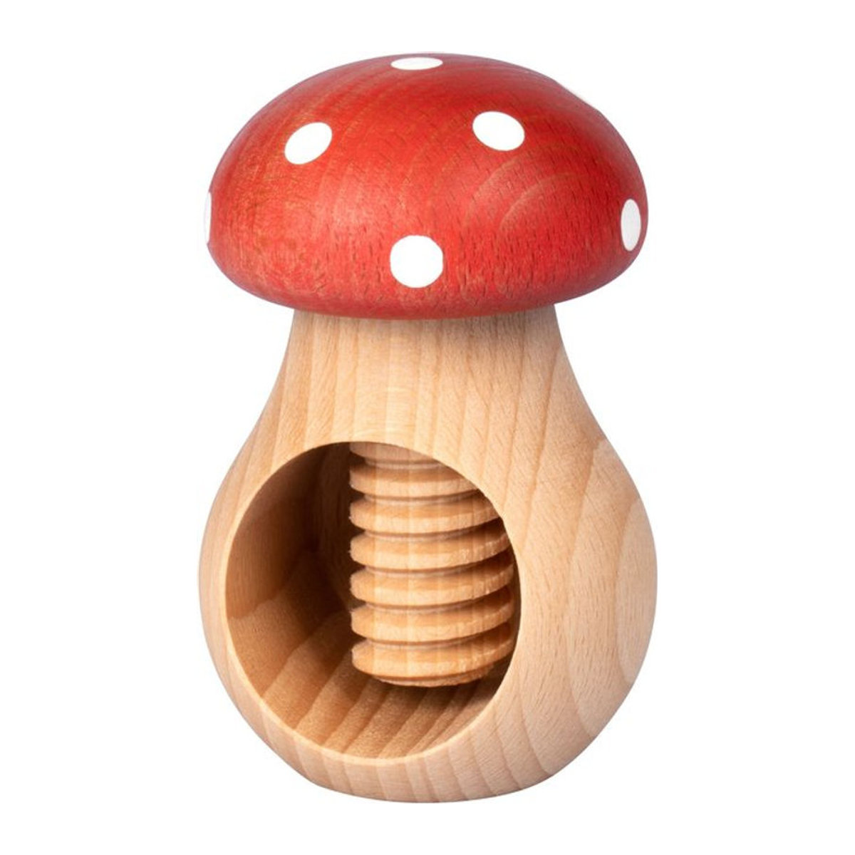 Nussknacker Fliegenpilz aus Holz in Mehrfarbig und Braun - Bild 1