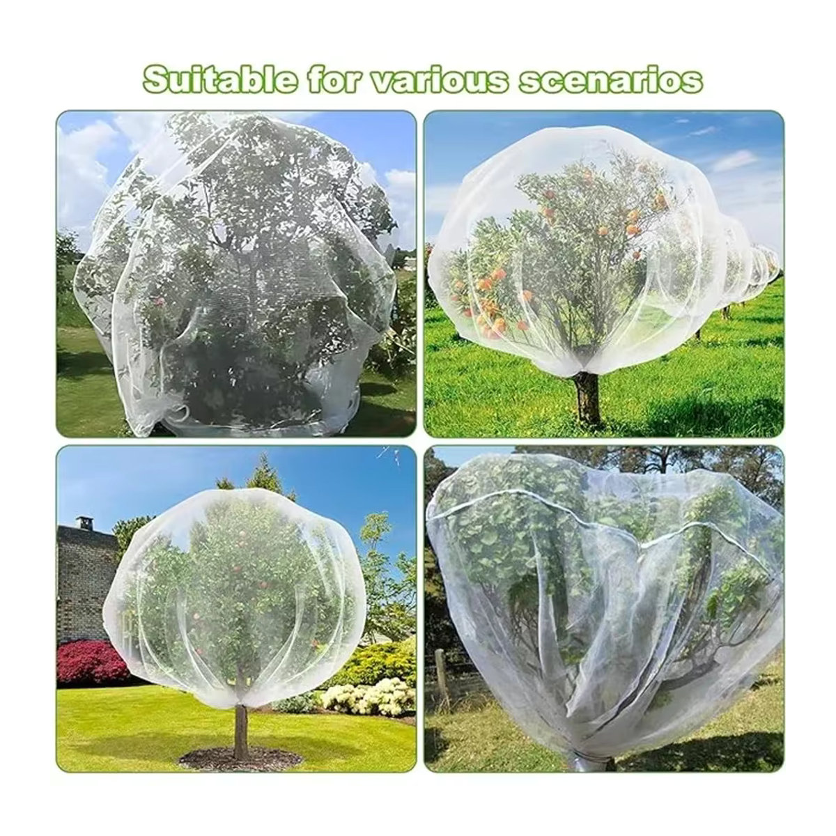 Nylon-Insektennetz als Vogelschutznetz mit Reißverschluss für Garten, Obst und Gemüse zur Abdeckung von Bäumen und Pflanzen - Bild 4