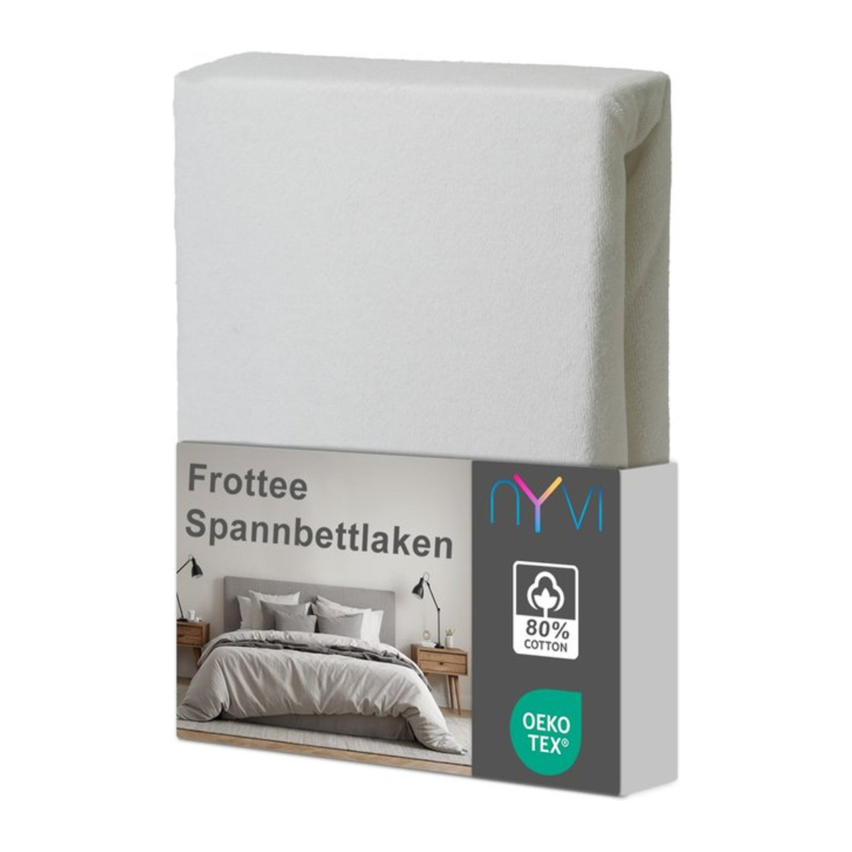 NYVI DreamScience Frottee Spannbettlaken in Weiß, Größe: 90 x 200 cm bis 100 x 200 cm - Bild 1