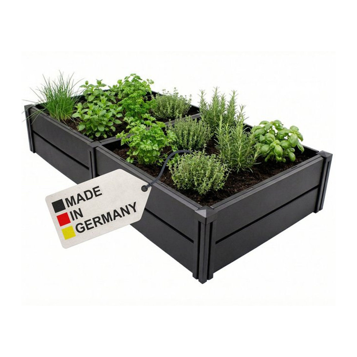 NYVI Hochbeet NYVIGreen Gartenbeet aus wetterfestem recyceltem Kunststoff in Anthrazit B: 158 cm, T: 82 cm, H: 31 cm - Bild 1