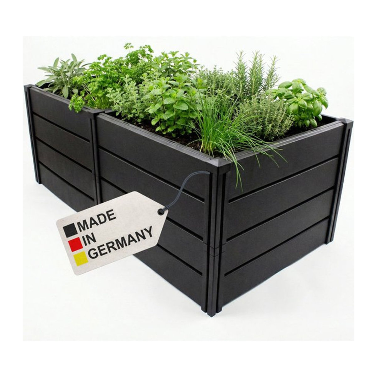 NYVI Hochbeet NYVIGreen Gartenbeet aus wetterfestem recyceltem Kunststoff in Schwarz Ausführung XL B: 158 cm, T: 82 cm, H: 61 cm - Bild 1