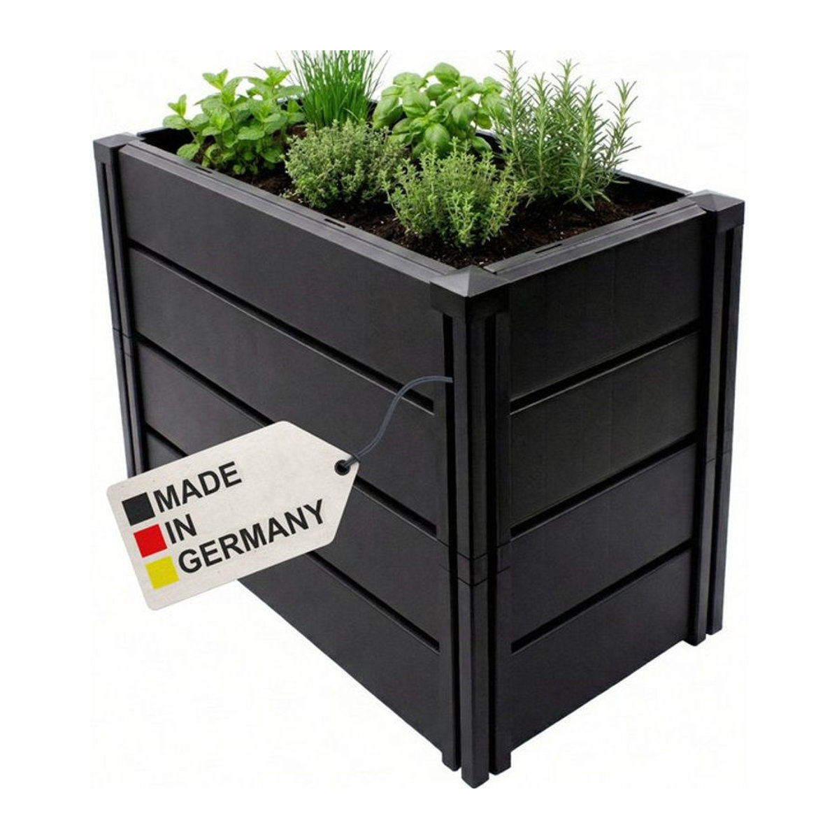 NYVI Hochbeet NYVIGreen Gartenbeet aus wetterfestem recyceltem Kunststoff in Schwarz B/T/H: 82 x 44 x 61 cm - Bild 1