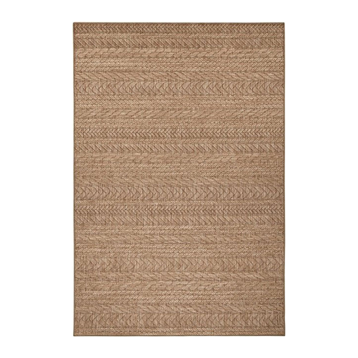NYVI Teppich Forest wetterfest und pflegeleicht aus Polypropylen in Beige Braun mit Streifen B: 290 cm x T: 200 cm - Bild 1
