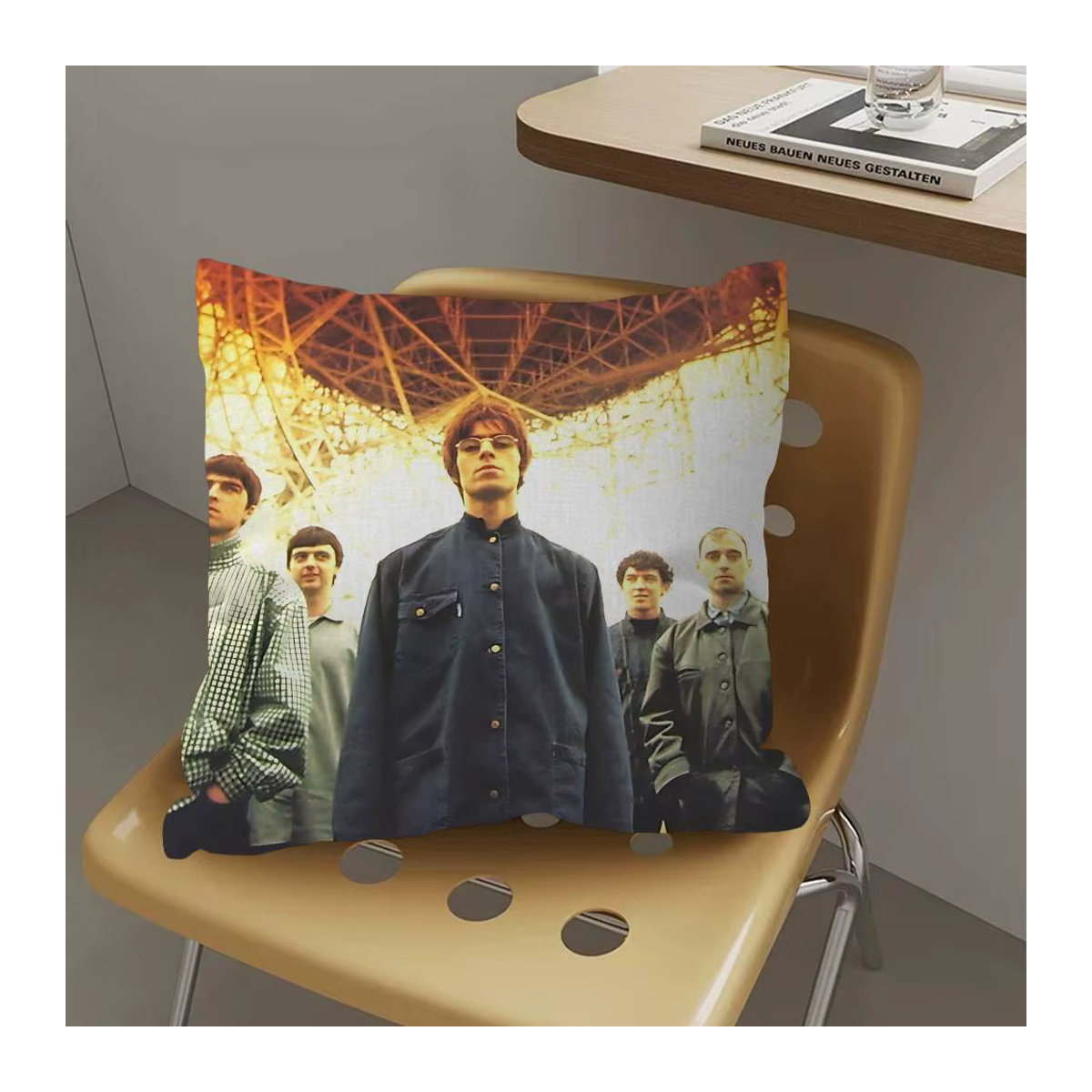 O-Oasis Band Kissenbezug mit Cartoon-Sofa-Dekoration, doppelseitig bedruckter Kurzplüsch in Mehrfarbig, nur Bezug - Bild 4