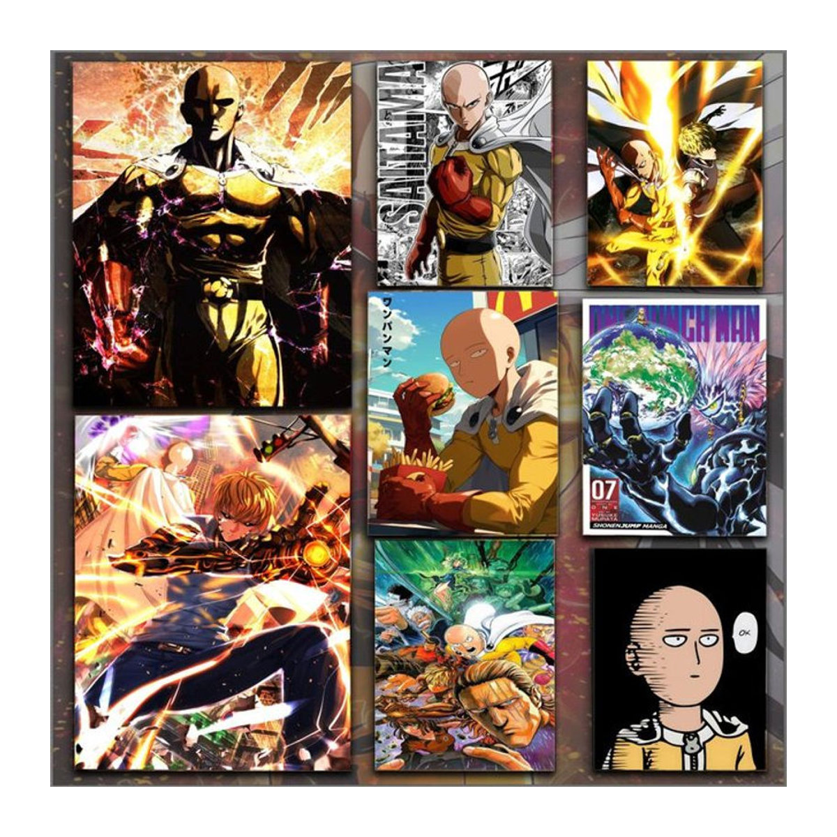 O-One One-Punch Man Anime Poster Selbstklebend Mehrfarbig Hochformat - Bild 1