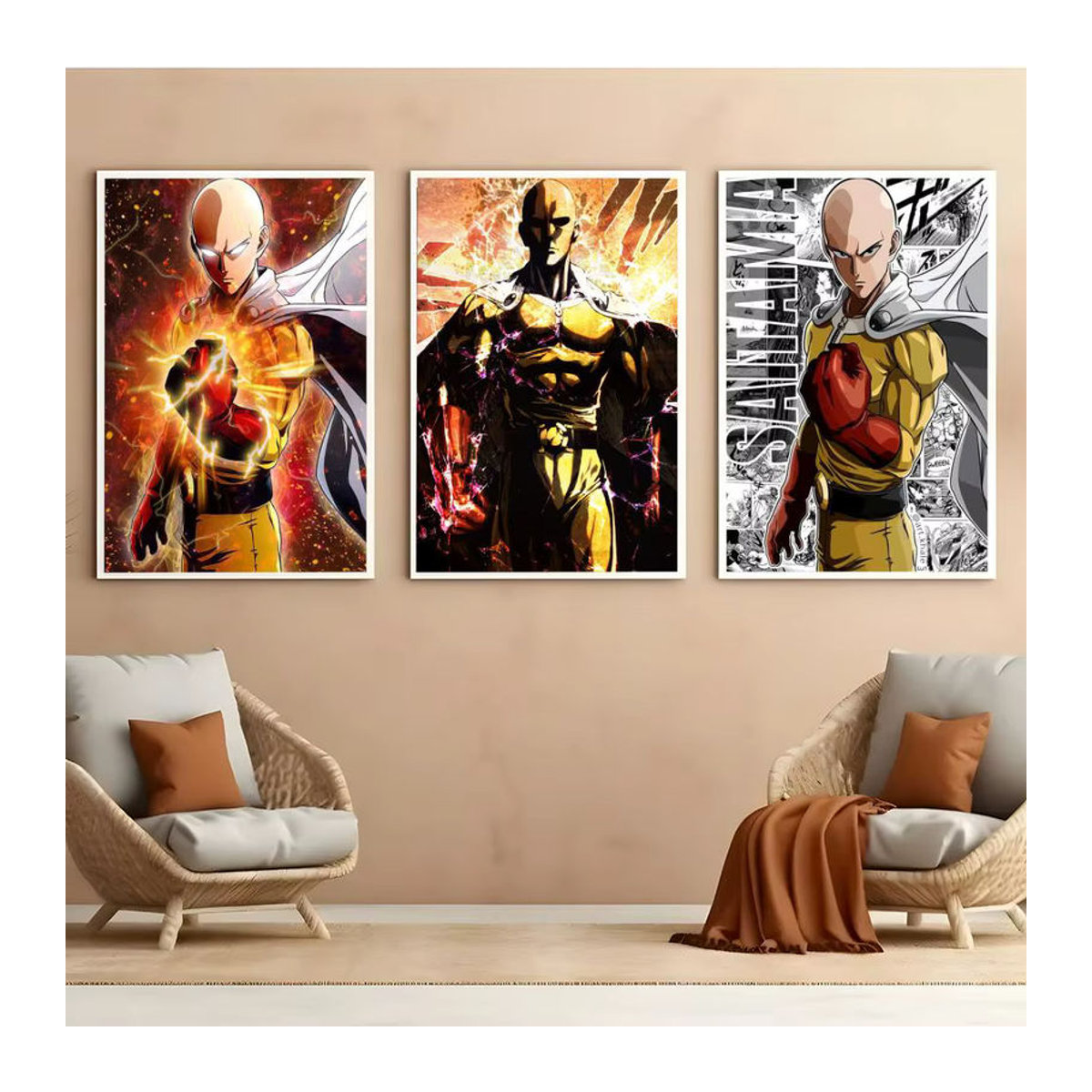 O-One One-Punch Man Anime Poster Selbstklebend Mehrfarbig Hochformat - Bild 2