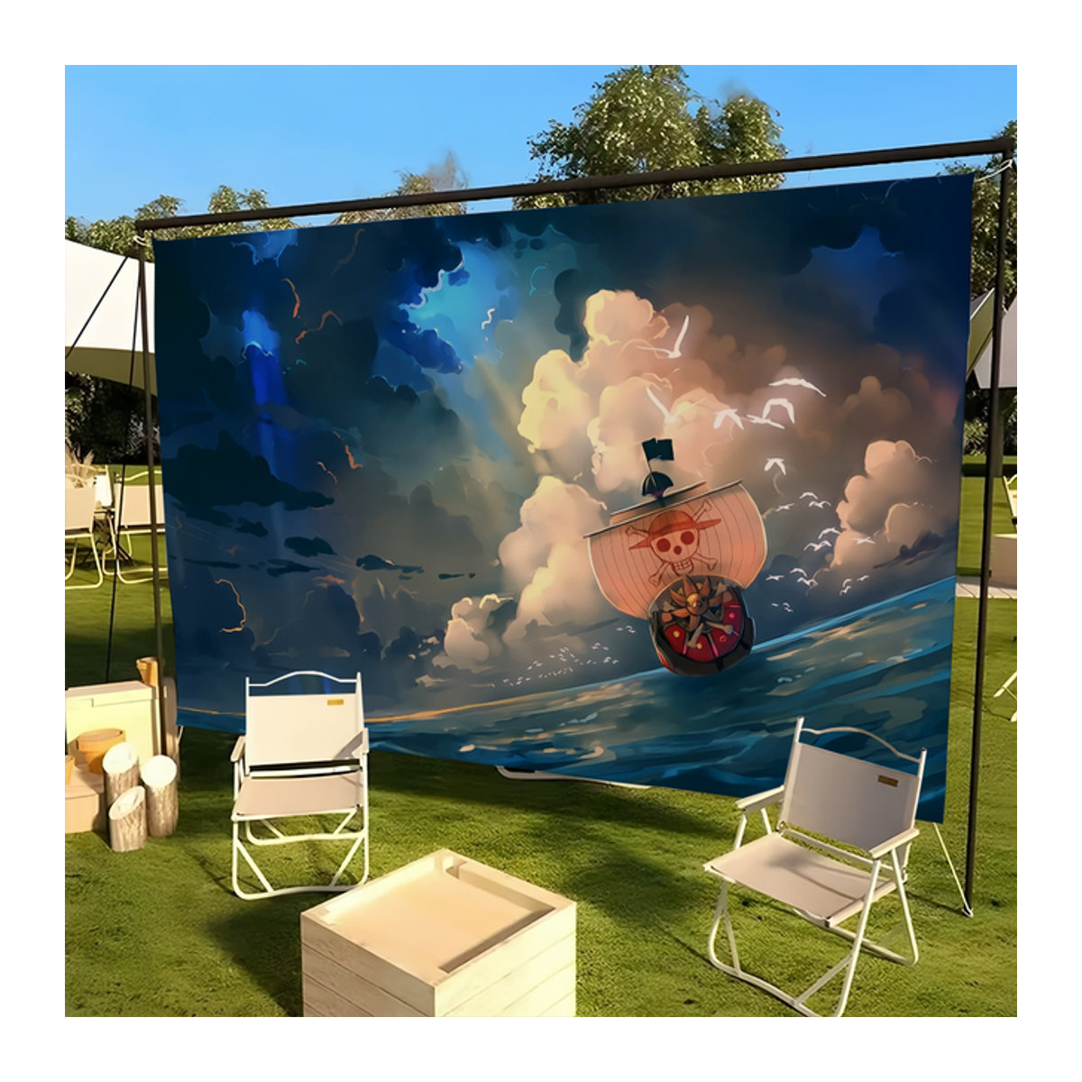 O-oNE P-pIEC-E Anime-Flagge aus Textil, mehrfarbig, rechteckig, B/H: 60 x 40 cm - Bild 1