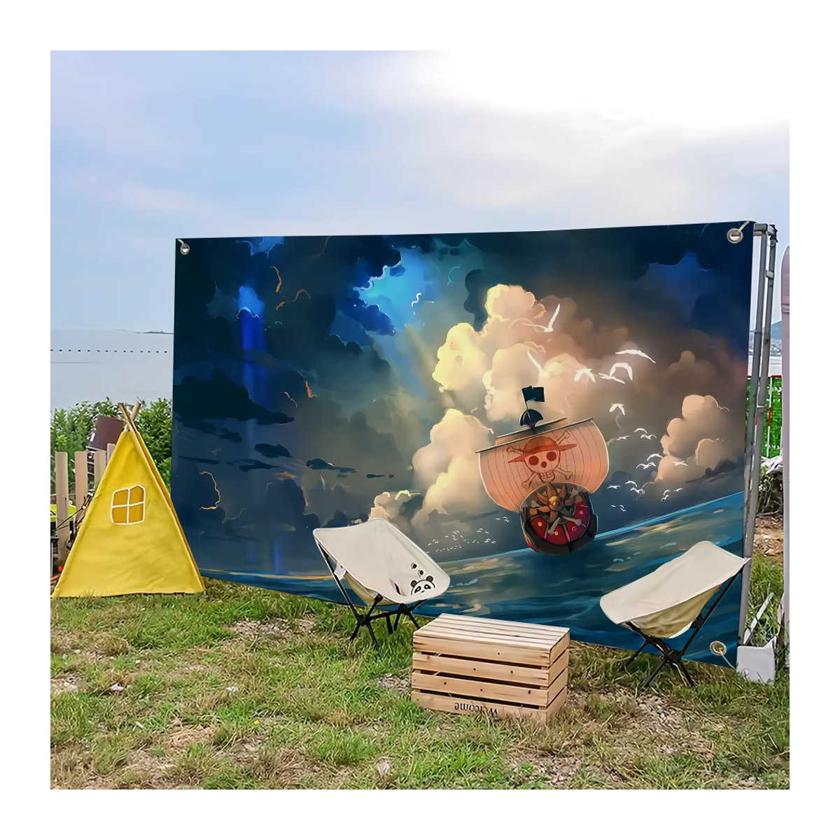 O-oNE P-pIEC-E Anime-Flagge aus Textil, mehrfarbig, rechteckig, B/H: 60 x 40 cm - Bild 4