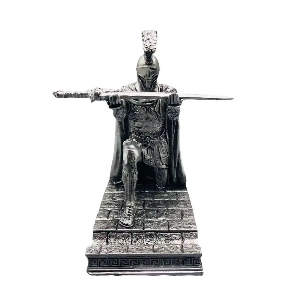 OAKCHARM Ritter Stift- und Telefonhalter aus Metall in Silber als dekorativer Schreibtisch-Organizer - Bild 2