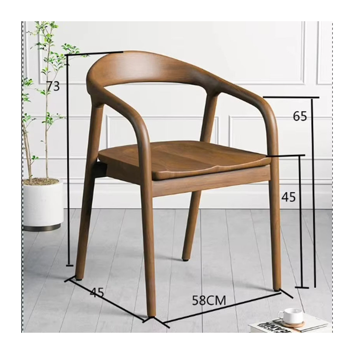 OAKCIA Esszimmerstuhl aus Holz in Braun im skandinavischen Design - Bild 5