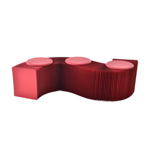 Oaktafair Loungesessel aus Rattan-Kraftpapier, faltbarer Liegestuhl in Blau oder Rot, 160 cm