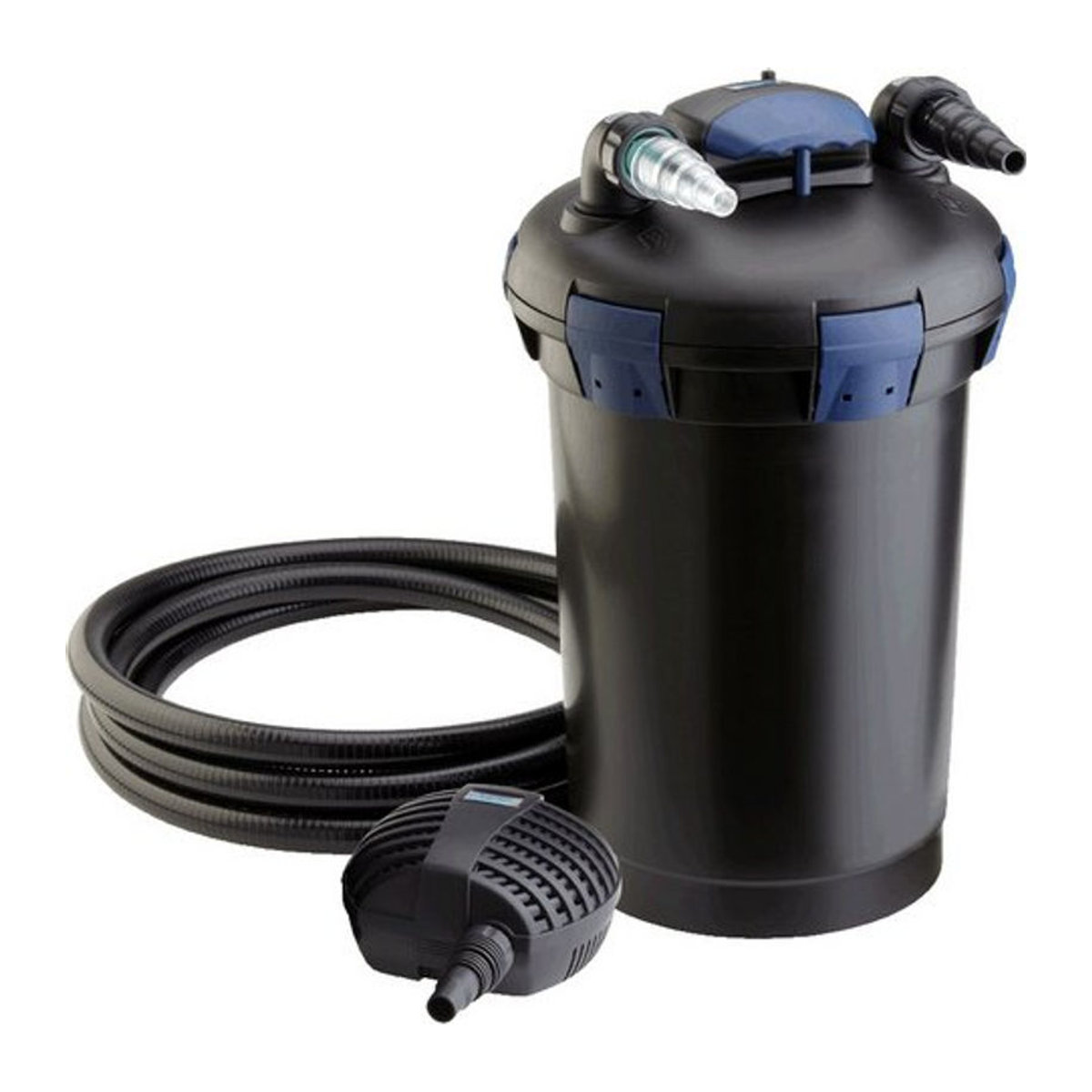 Oase BioPress Set 10000 Druckfilter-Set mit Filterpumpe und UVC-Klärer in Schwarz und Blau aus Kunststoff - Bild 1