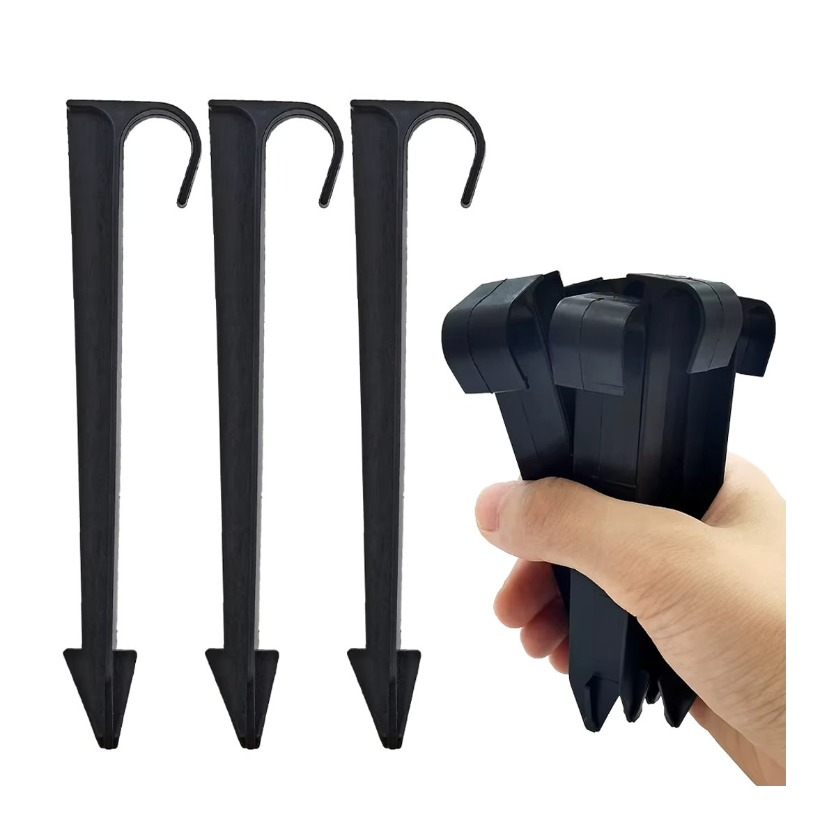 Oase Schlauchhalter C-Typ Erdspieße aus Kunststoff für Tropfbewässerung, 50 Stück, Schwarz, 16mm und 20mm - Bild 7
