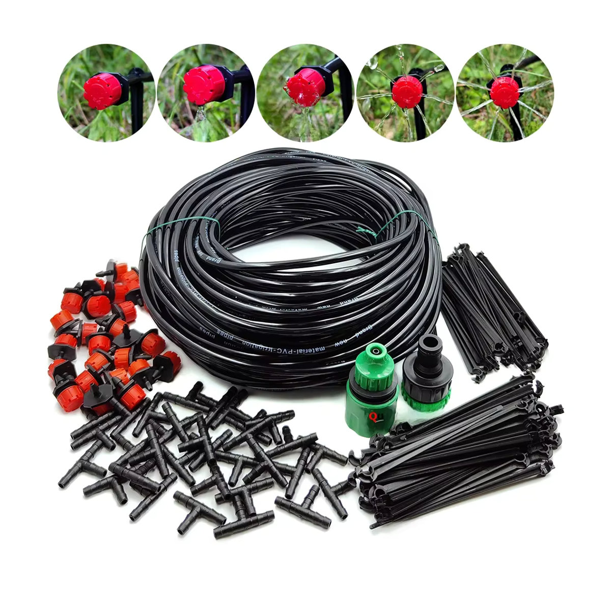 OASIS DIY Tropfbewässerungssystem mit verstellbaren Tropfern, 50m-5m Micro Drip Bewässerungsset aus Kunststoff, Schwarz - Bild 6