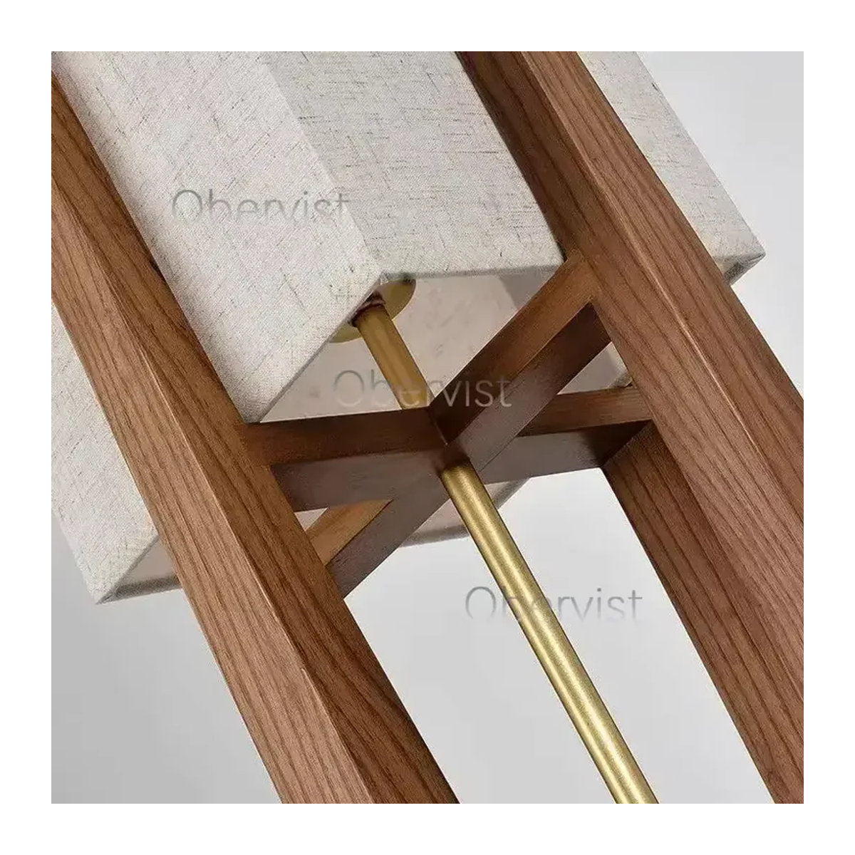 Obervist Skandinavische Designer-Stehlampe aus Massivholz in Nussbaum - Bild 3