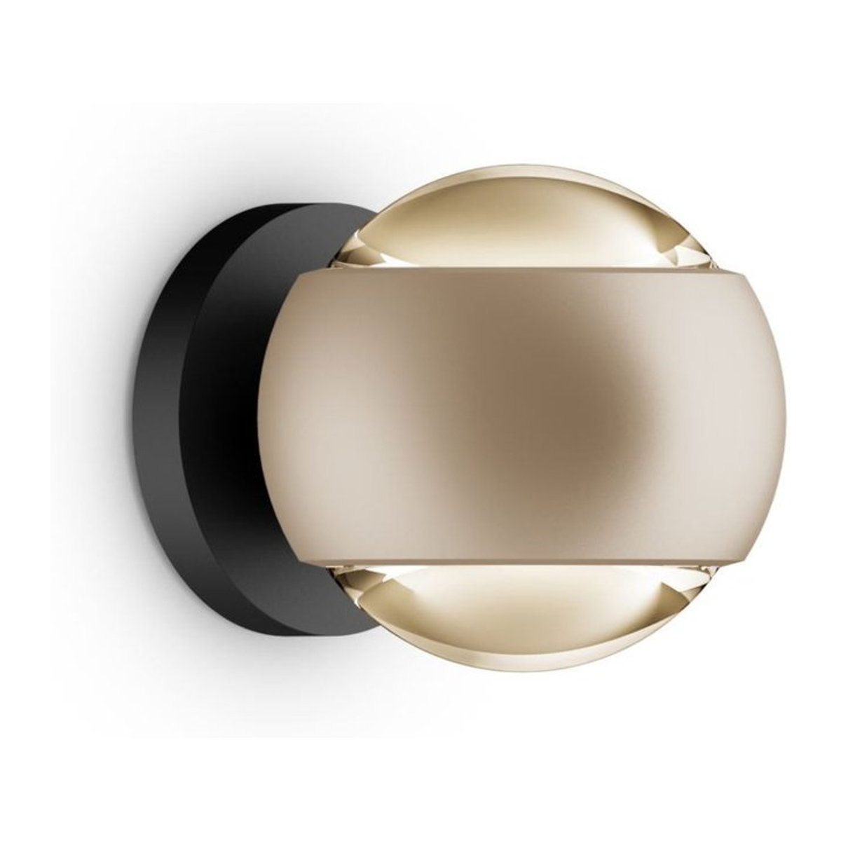 Occhio Io Verticale LED-Wandleuchte in Gold matt und Schwarz matt mit warmweißem Licht - Bild 1