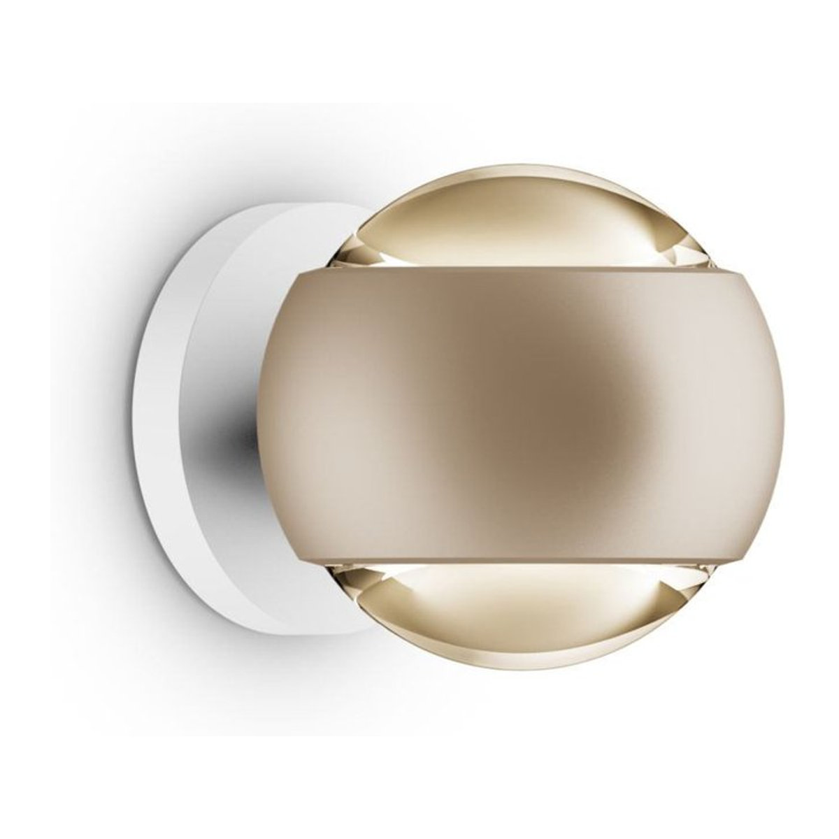 Occhio io verticale LED-Wandleuchte in Gold matt und Weiß matt mit warmweißem Licht (3000K) - Bild 1