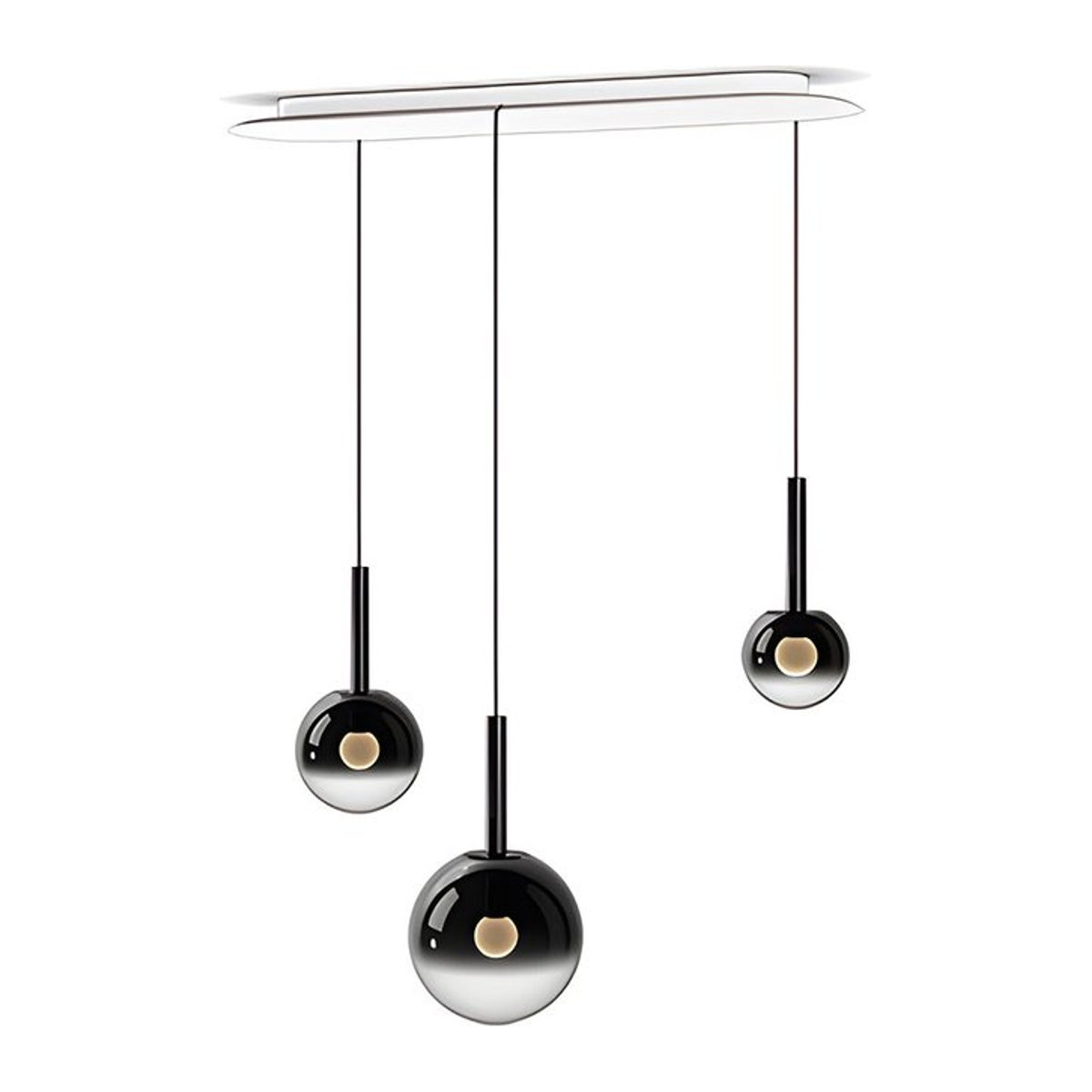 Occhio Luna sospeso cloud 3 L LED-Pendelleuchte in Dark Chrome und Weiß matt mit Tunable White (2700K - 4000K) - Bild 1