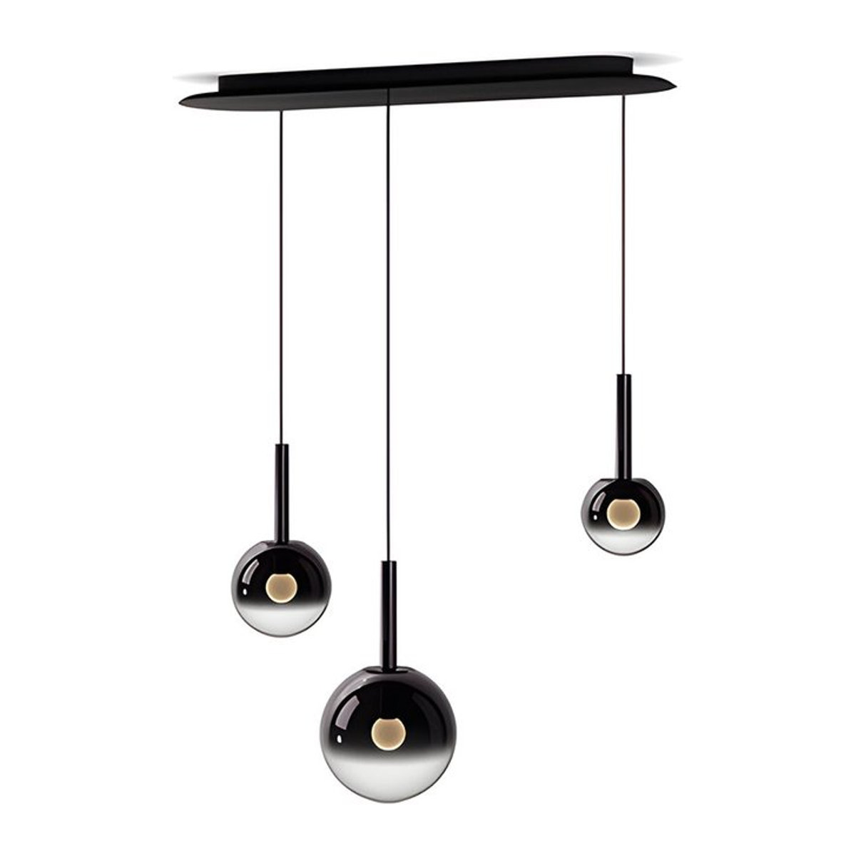 Occhio Luna Sospeso Cloud 3 L LED-Pendelleuchte in Schwarz Matt mit warmweißem Licht - Bild 1