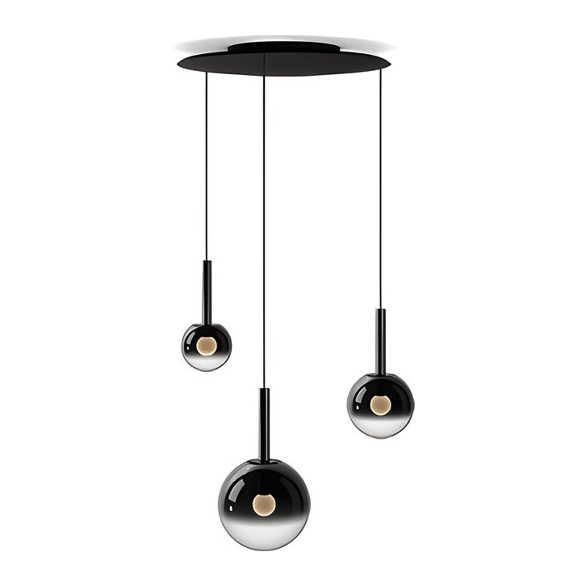Occhio Luna sospeso cloud 3 LED-Pendelleuchte in Dark Chrome und Schwarz matt mit Tunable White (2700K - 4000K) - Bild 1
