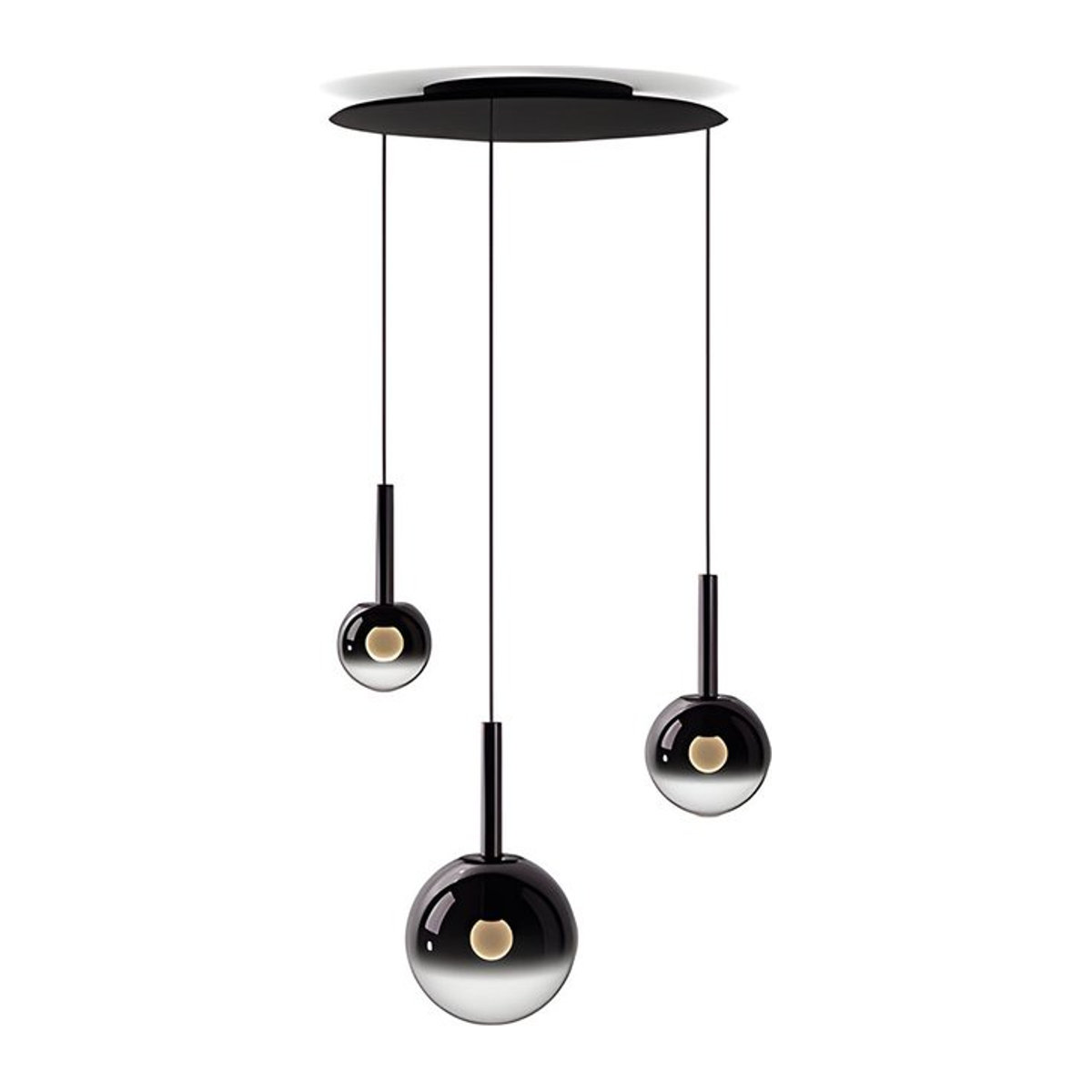Occhio Luna sospeso cloud 3 LED-Pendelleuchte in Schwarz matt mit warmweißem Licht - Bild 1