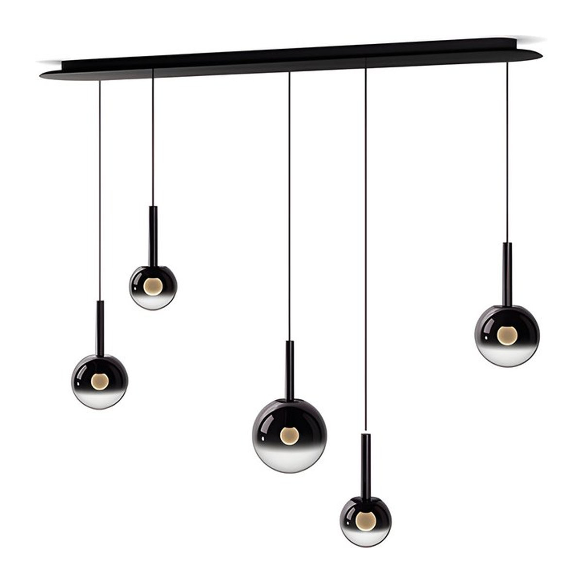 Occhio Luna sospeso cloud 5 L LED-Pendelleuchte in Schwarz matt mit x-tra warmem Licht (2200K - 3500K) - Bild 1