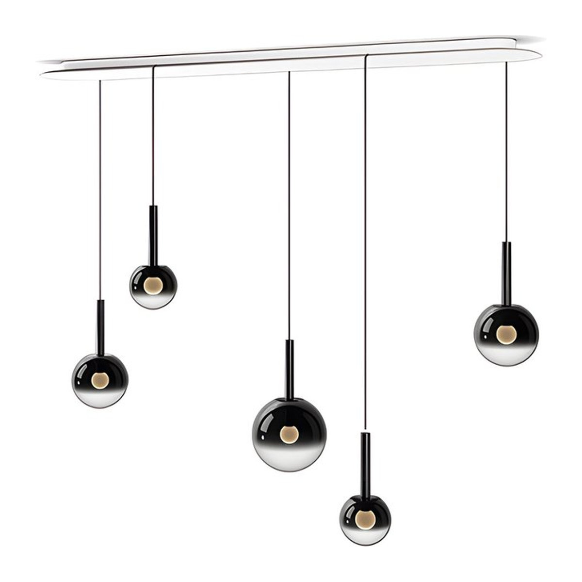 Occhio Luna Sospeso Cloud 5 LED-Pendelleuchte in Dark Chrome und Weiß matt mit Tunable White (2700K - 4000K) - Bild 1