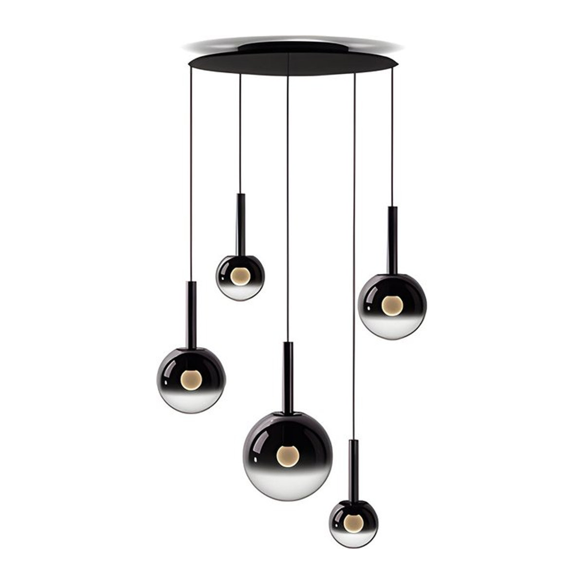 Occhio Luna Sospeso Cloud 5 LED-Pendelleuchte in Schwarz Matt mit warmweißem Licht - Bild 1