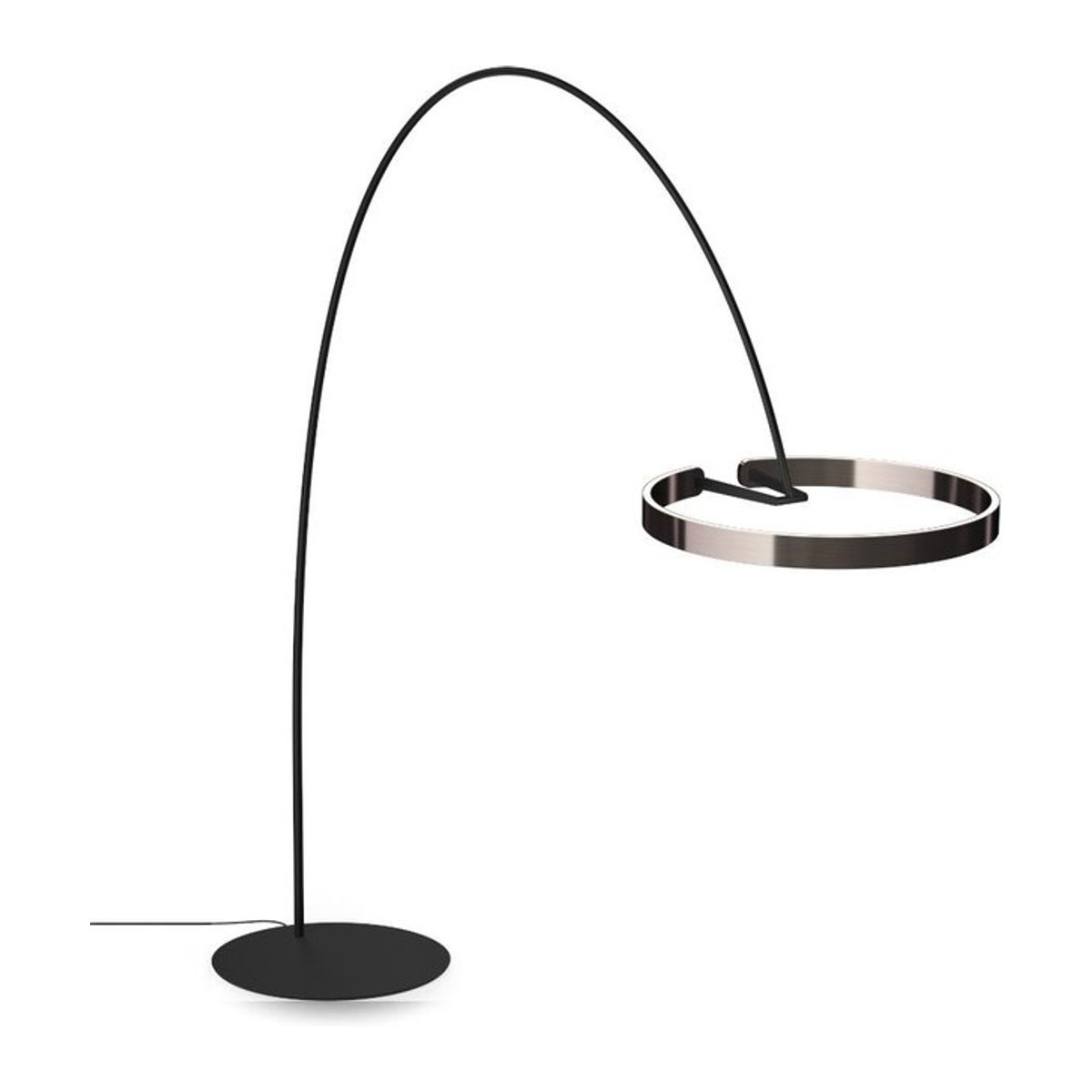 Occhio Mito largo LED-Bogenleuchte in Schwarz matt mit Phantom Kopf und dimmbarer LED 2700K - 4000K - Bild 1