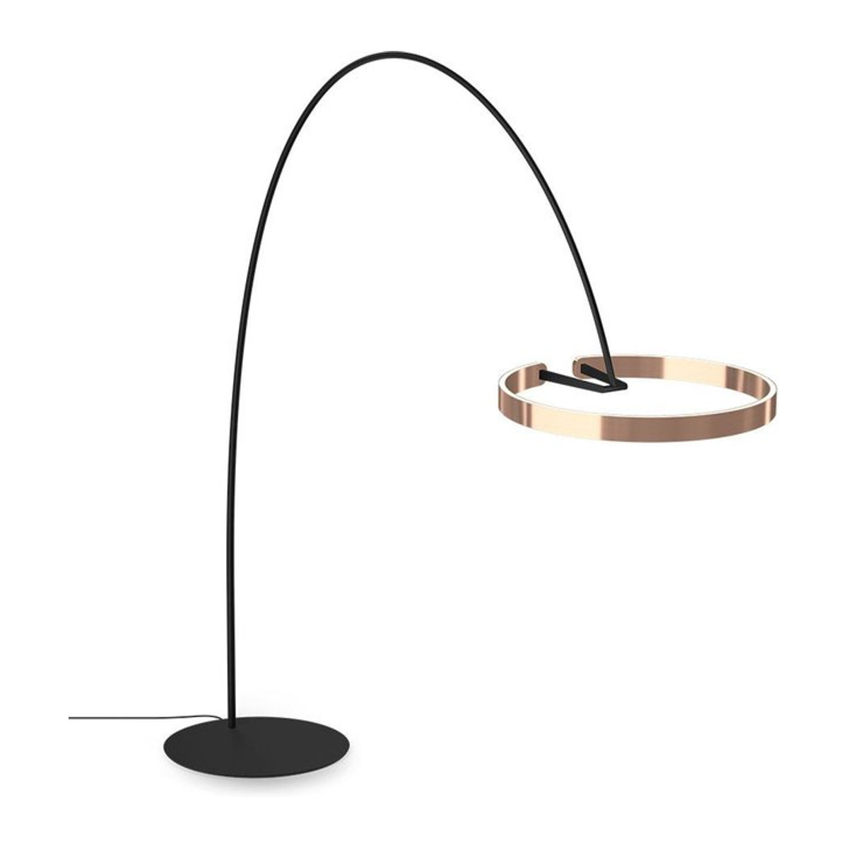 Occhio Mito Largo LED-Bogenleuchte in Schwarz matt mit Rose Gold Kopf - Bild 1