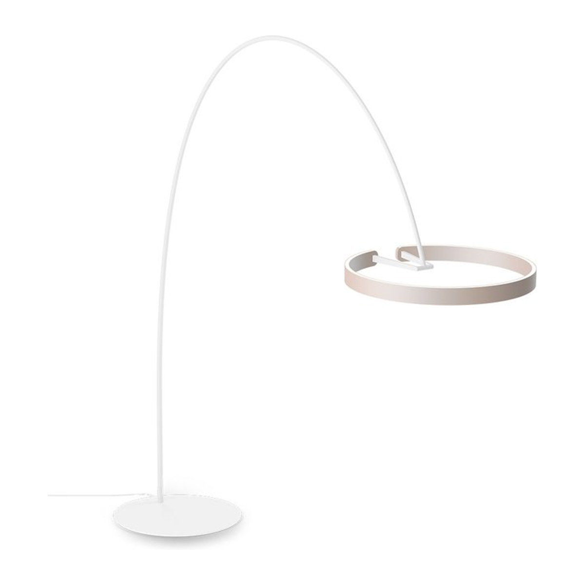 Occhio Mito largo LED-Bogenleuchte in Weiß matt und Gold matt mit warmweißem Licht - Bild 1