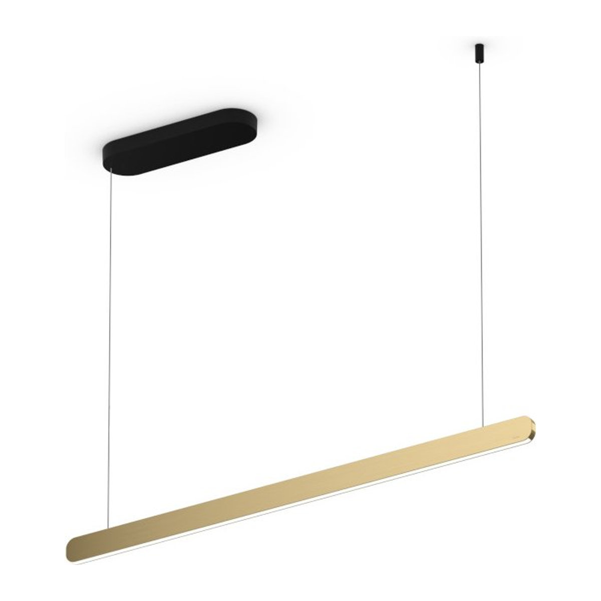 Occhio Mito linear volo 100 up LED-Pendelleuchte in Schwarz matt mit Bronze-Kopf für deine Tischbeleuchtung inklusive Occhio air Modul und x-tra warmem LED-Licht - Bild 1