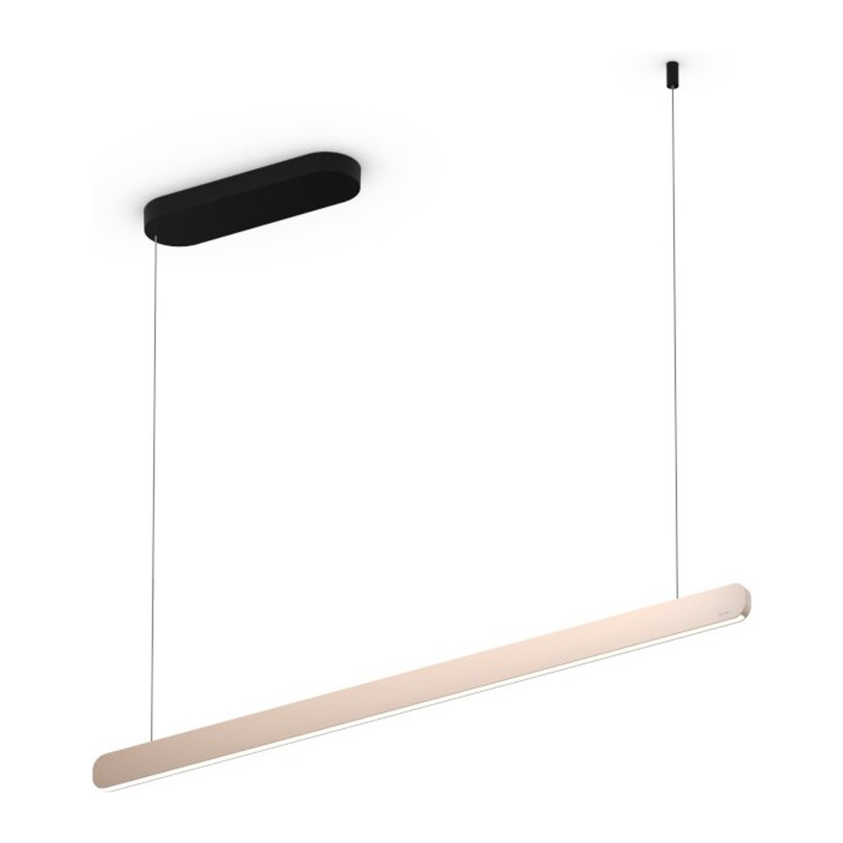 Occhio Mito linear volo 100 up LED-Pendelleuchte in Schwarz matt mit Gold mattem Kopf für die Tischbeleuchtung inklusive Occhio air Modul und x-tra warmem LED Licht (2200K - 3500K) - Bild 1