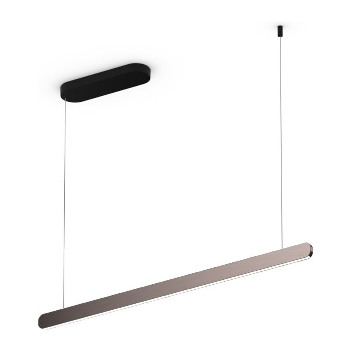 Occhio Mito linear volo 100 up LED-Pendelleuchte in Schwarz matt mit Phantom-Ausführung und Occhio air Modul für deine Tischbeleuchtung - Bild 1