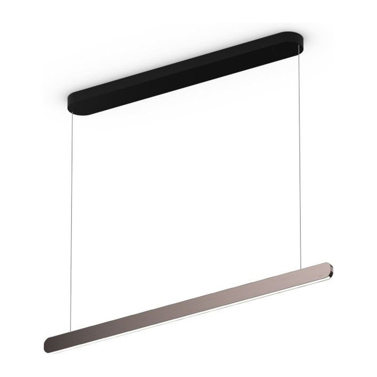 Occhio Mito linear volo 100 up LED-Pendelleuchte in Schwarz matt mit Phantom-Ausführung und Occhio air Modul für deine Tischbeleuchtung - Bild 1